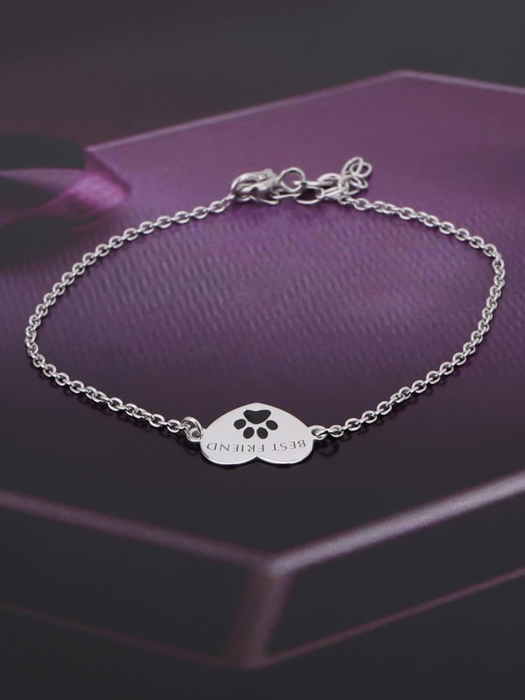 

VANBELLE Women 925 Sterling Silver Rhodium-Plated Charm Bracelet