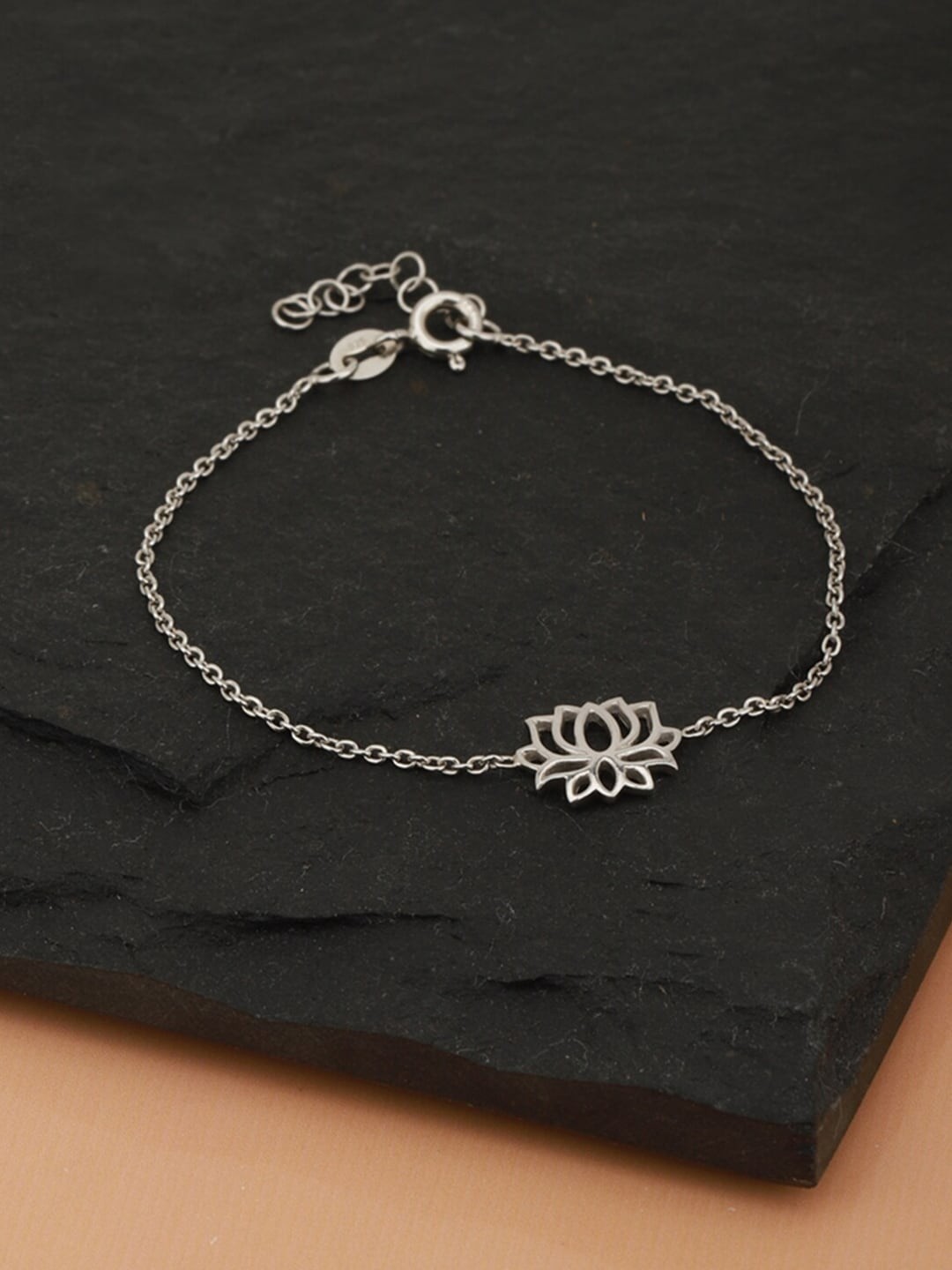 

VANBELLE Women 925 Sterling Silver Handcrafted Rhodium-Plated Link Bracelet