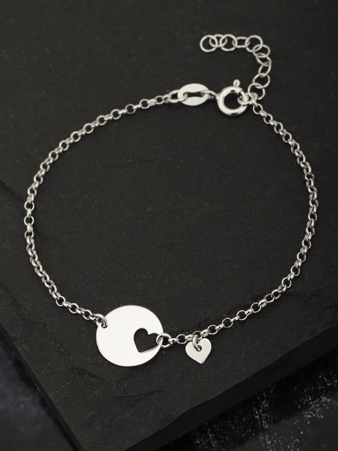 

VANBELLE Women 925 Sterling Silver Rhodium-Plated Charm Bracelet