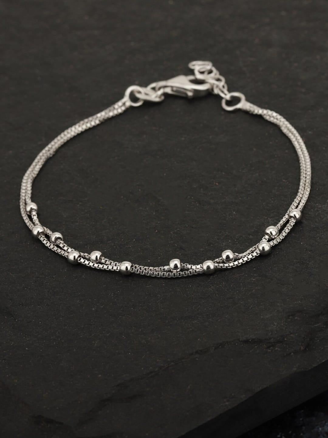 

VANBELLE Women 925 Sterling Silver Rhodium-Plated Multistrand Bracelet