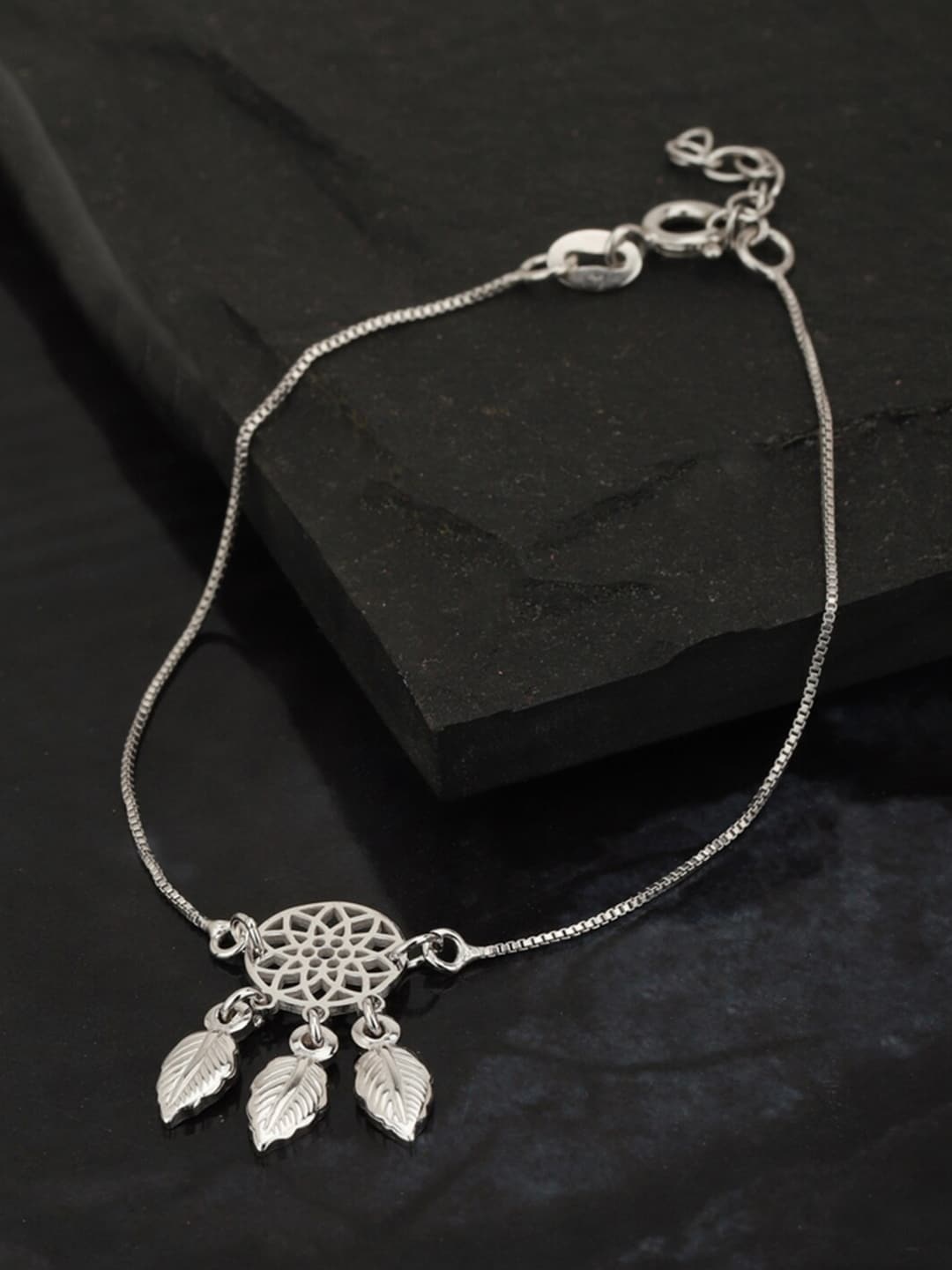 

VANBELLE Women 925 Sterling Silver Rhodium-Plated Link Bracelet