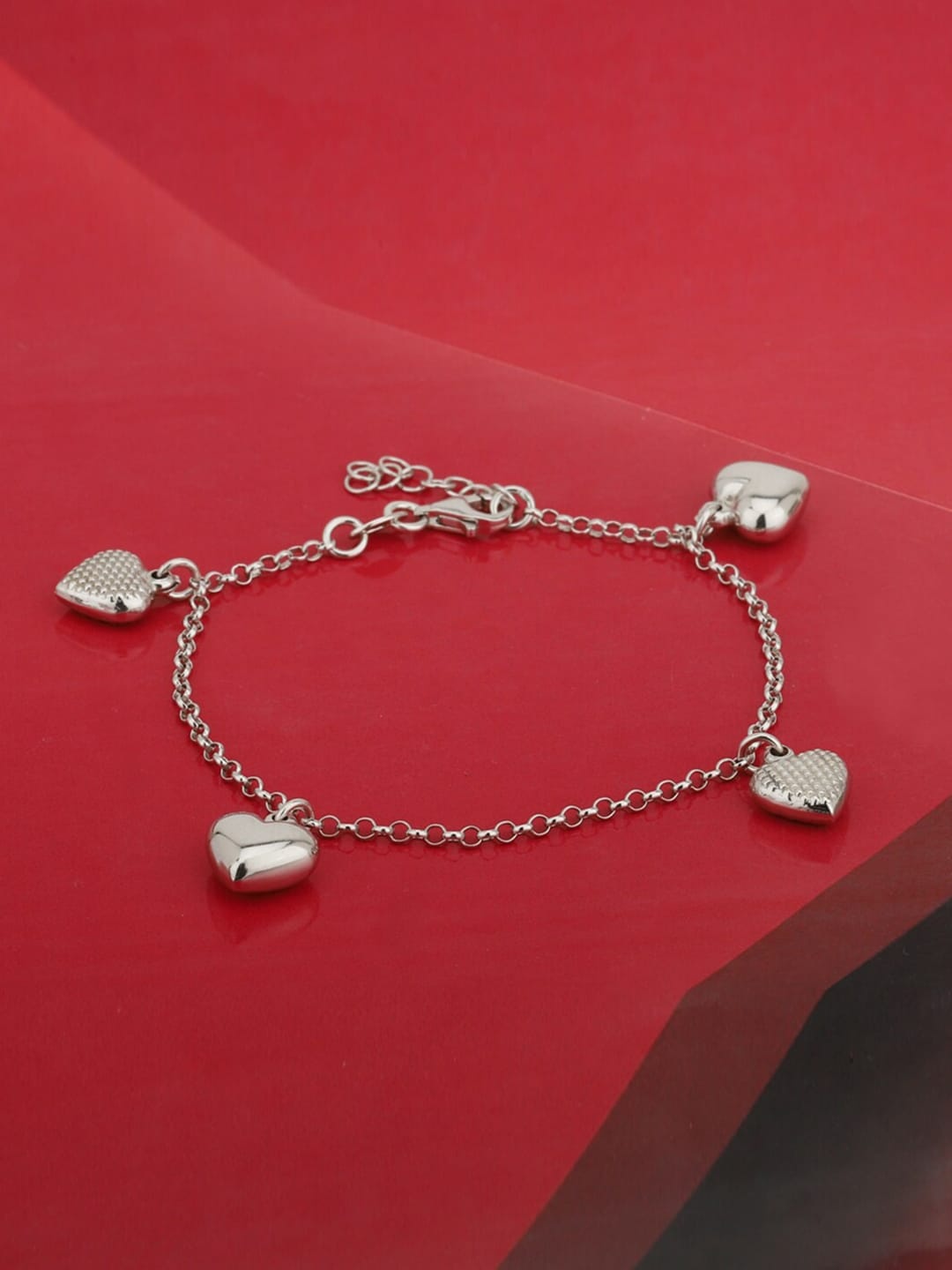 

VANBELLE Women 925 Sterling Silver Rhodium-Plated Charm Bracelet