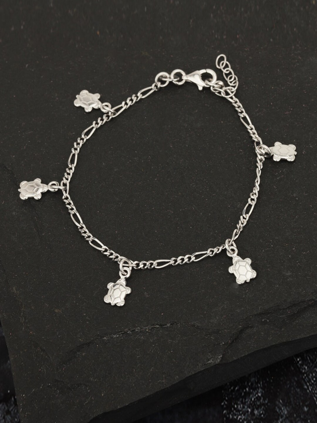

VANBELLE Women 925 Sterling Silver Rhodium-Plated Charm Bracelet