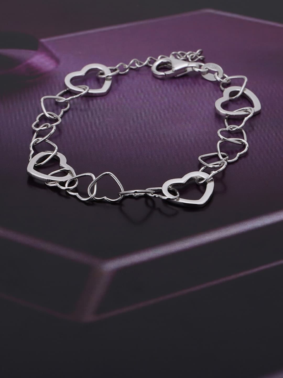 

VANBELLE Women 925 Sterling Silver Rhodium-Plated Link Bracelet
