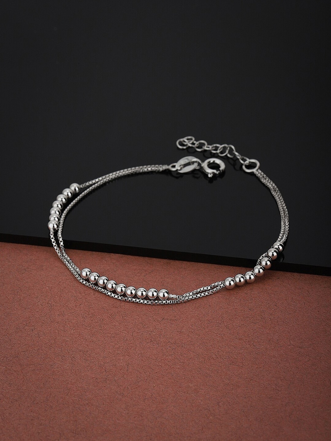 

VANBELLE Women 925 Sterling Silver Rhodium-Plated Multistrand Bracelet