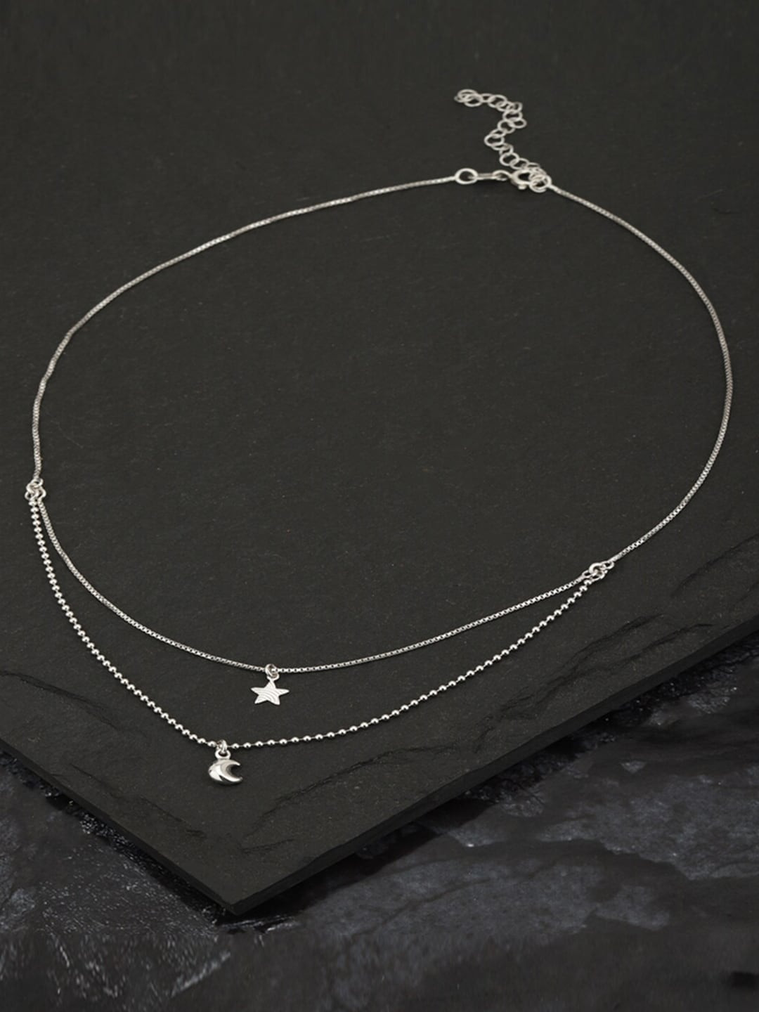 

VANBELLE 925 Sterling Silver Rhodium-Plated Layered Necklace