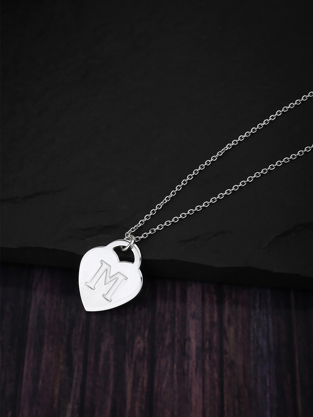 

VANBELLE 925 Sterling Silver Rhodium-Plated Alphabet Necklace