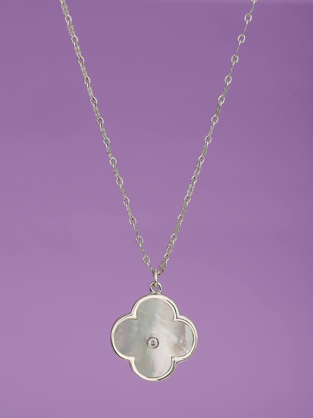 

VANBELLE Silver-Toned 925 Sterling Silver Rhodium-Plated Handcrafted Necklace
