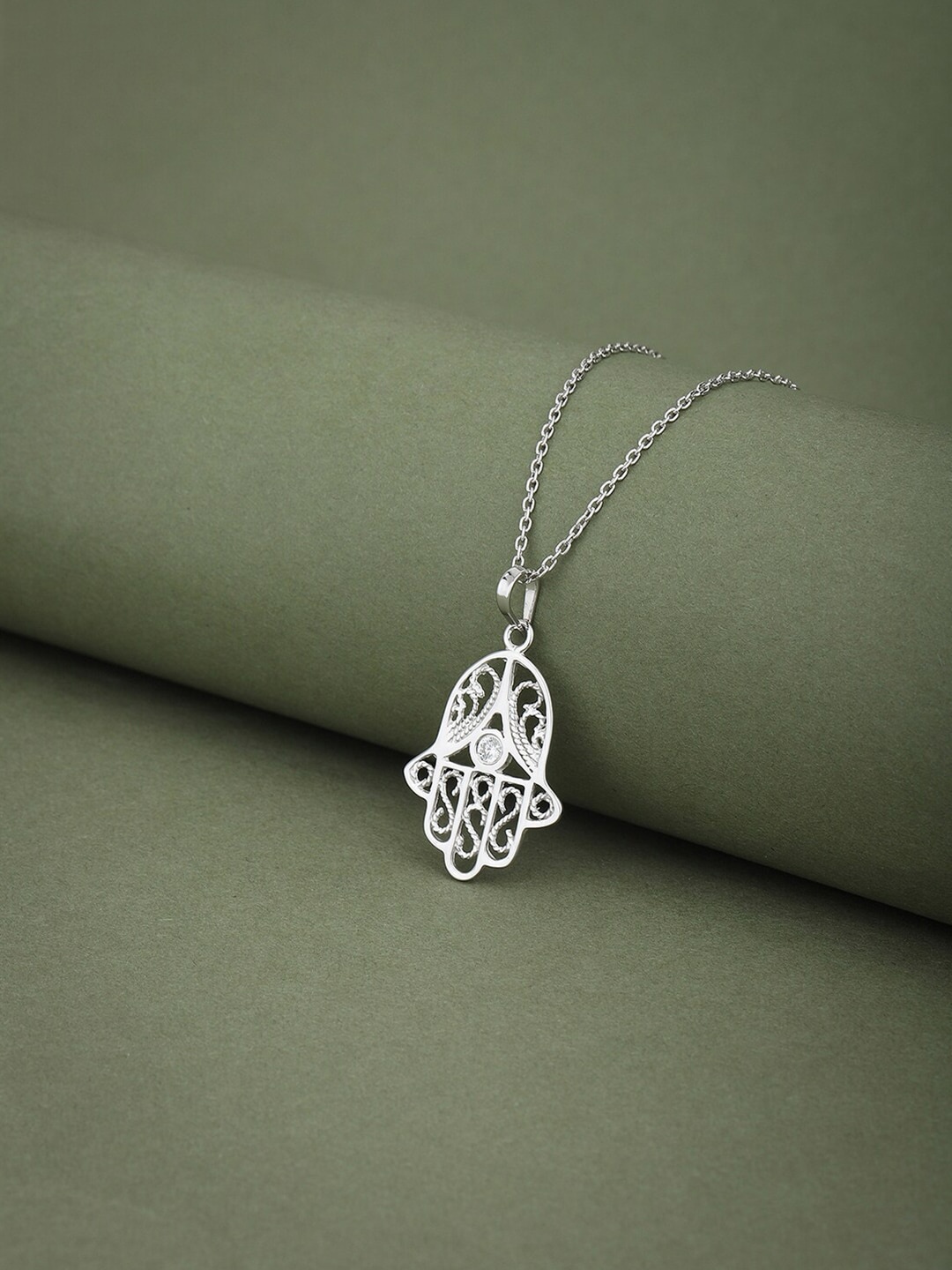 

VANBELLE 925 Sterling Silver Rhodium-Plated Necklace