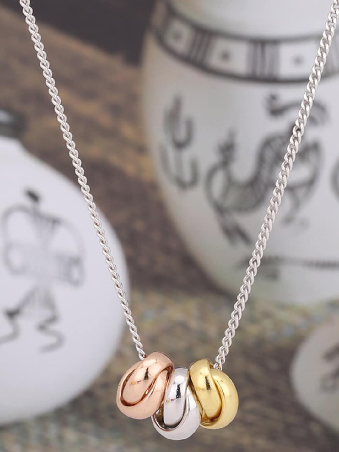 

VANBELLE Silver-Toned & Gold-Toned 925 Sterling Silver Necklace
