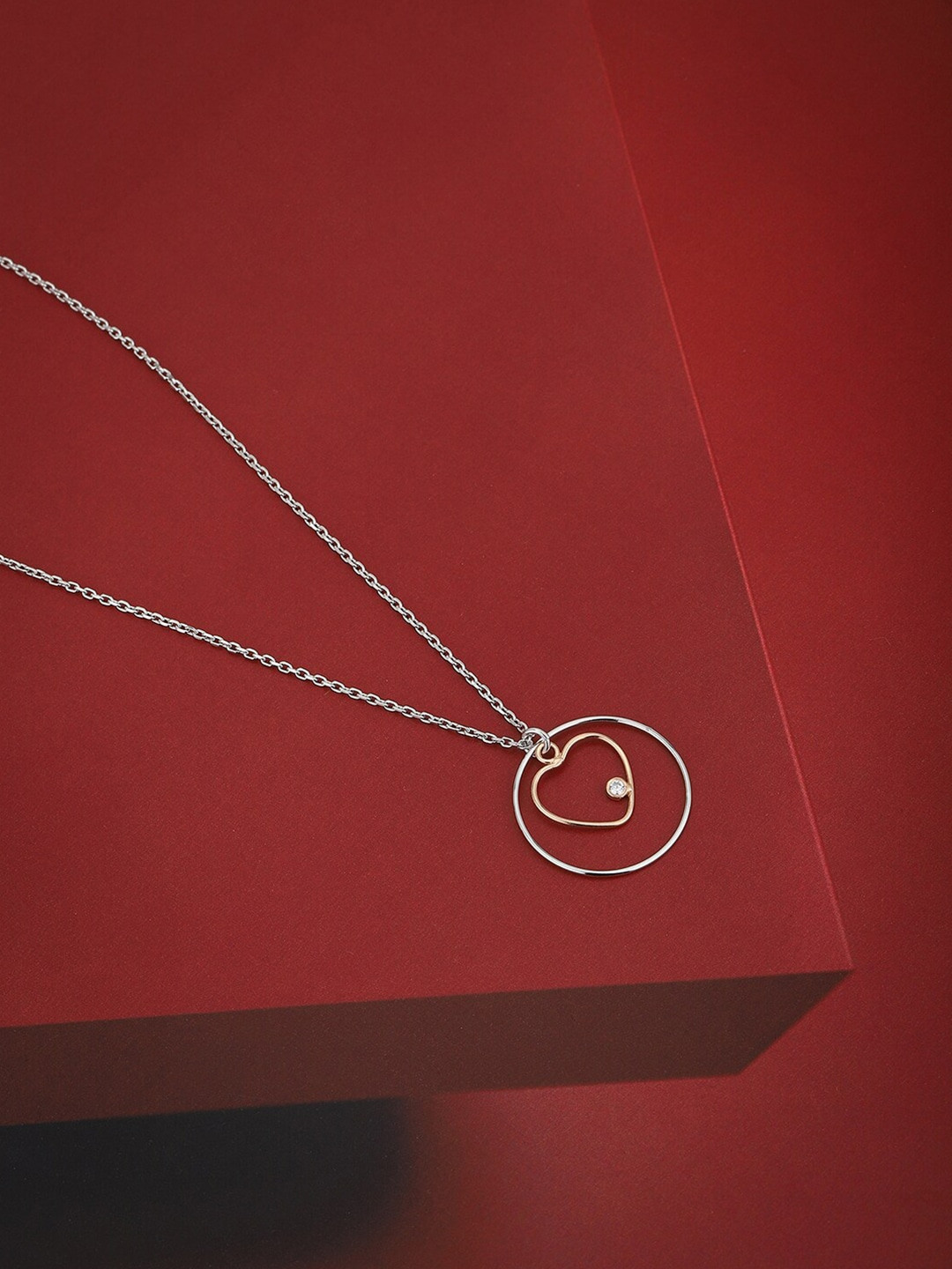 

VANBELLE 925 Sterling Silver & Rose Gold-Toned Rhodium-Plated Necklace
