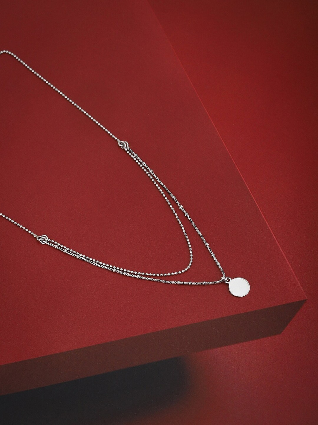 

VANBELLE 925 Sterling Silver Rhodium-Plated Layered Necklace