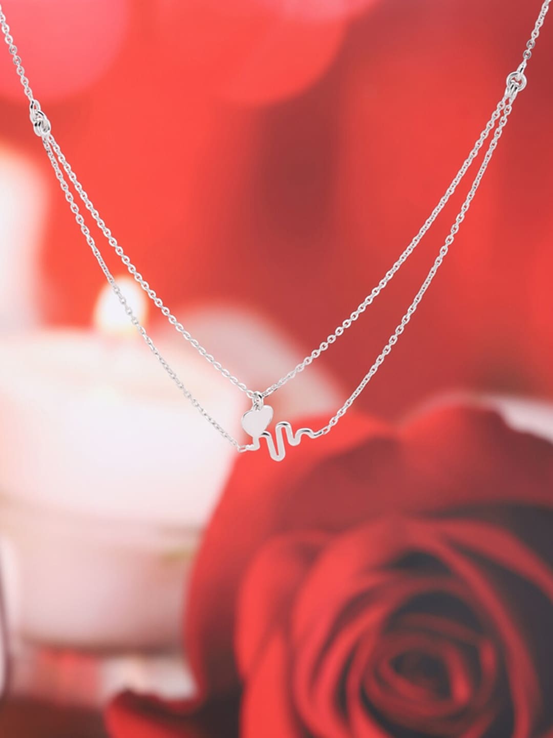 

VANBELLE 925 Sterling Silver Rhodium-Plated Layered Necklace