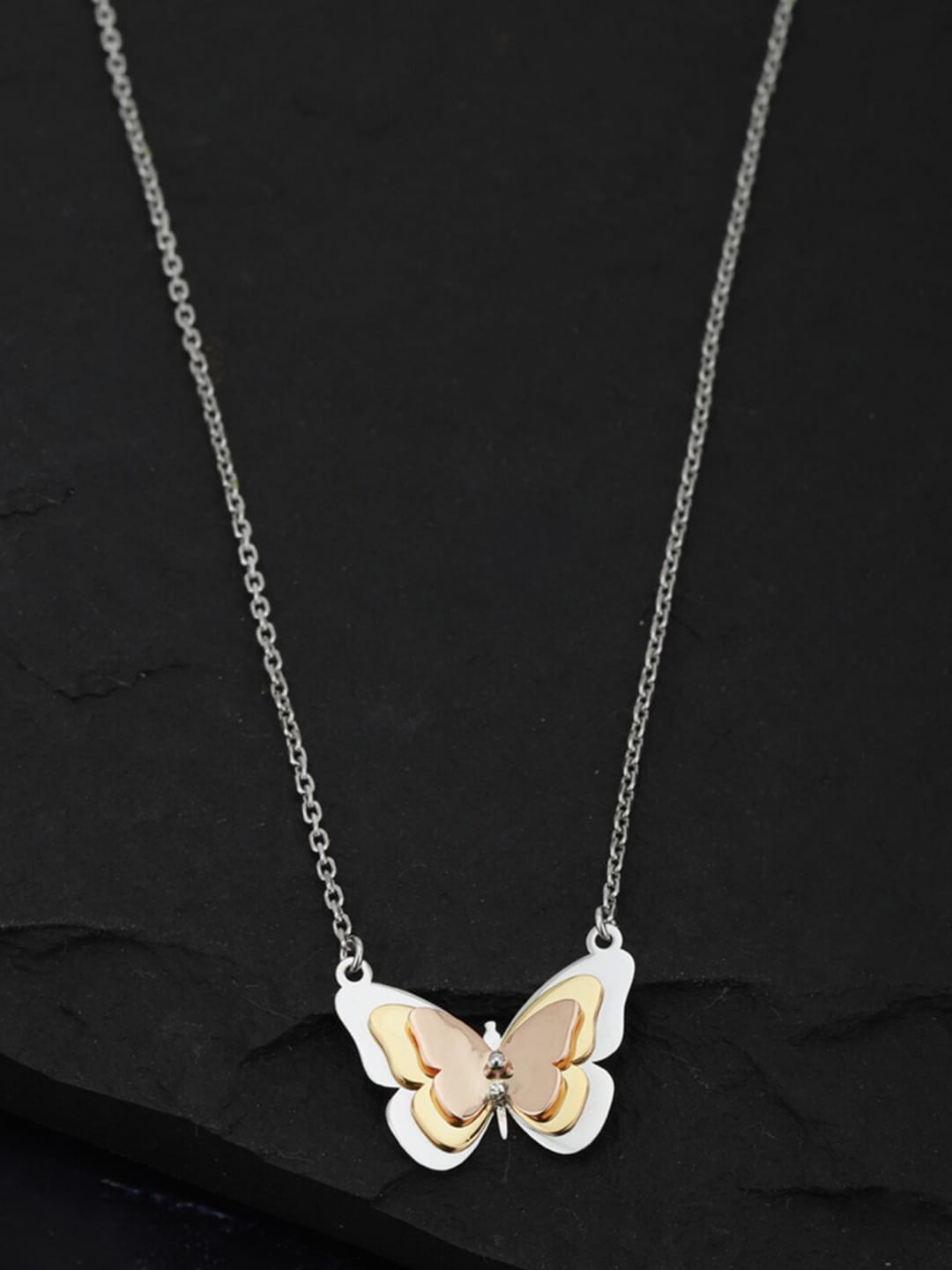 

VANBELLE 925 Sterling Silver Rhodium-Plated Handcrafted Necklace