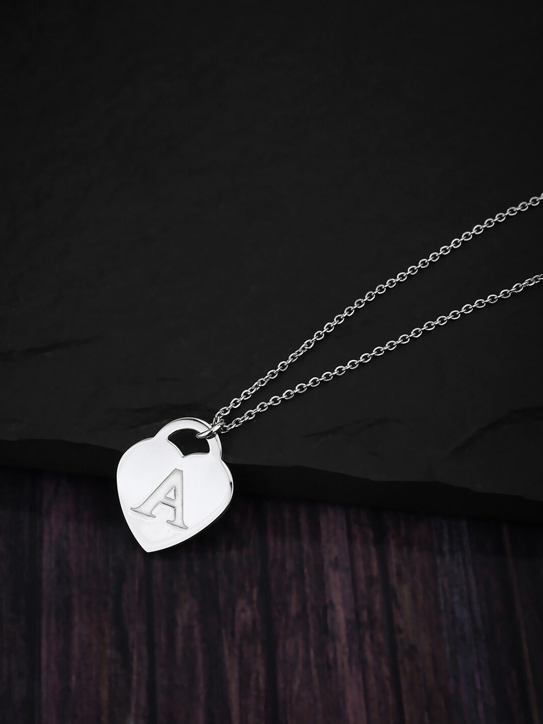 

VANBELLE Women 925 Sterling Silver Heart A Pendent Necklace