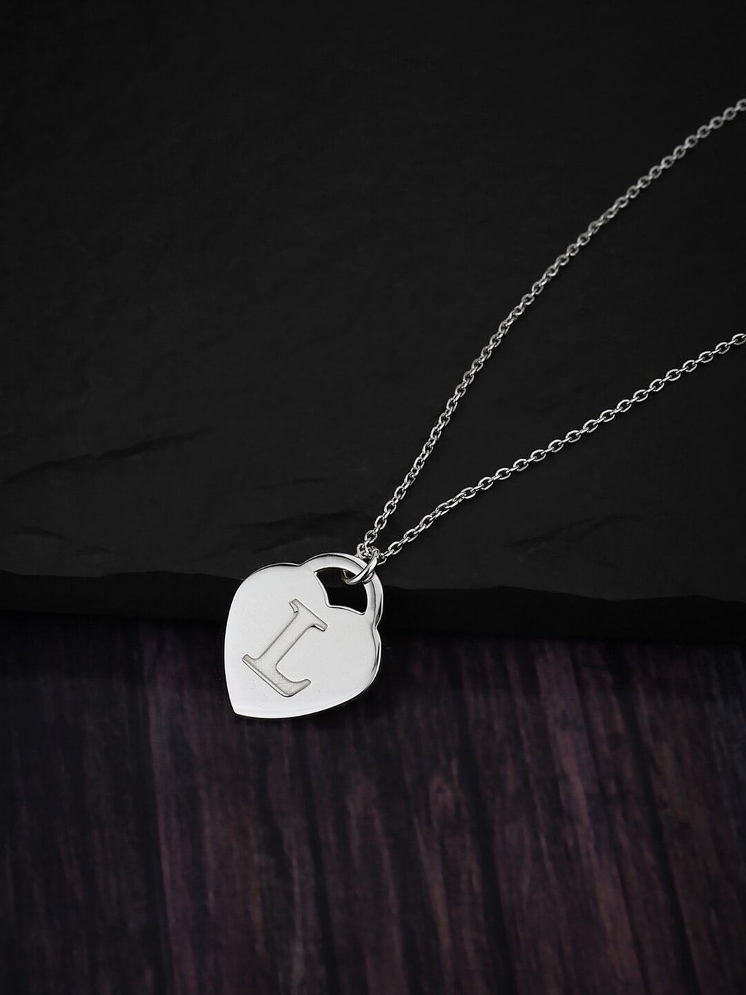 

VANBELLE 925 Sterling Silver Rhodium-Plated Alphabet Necklace