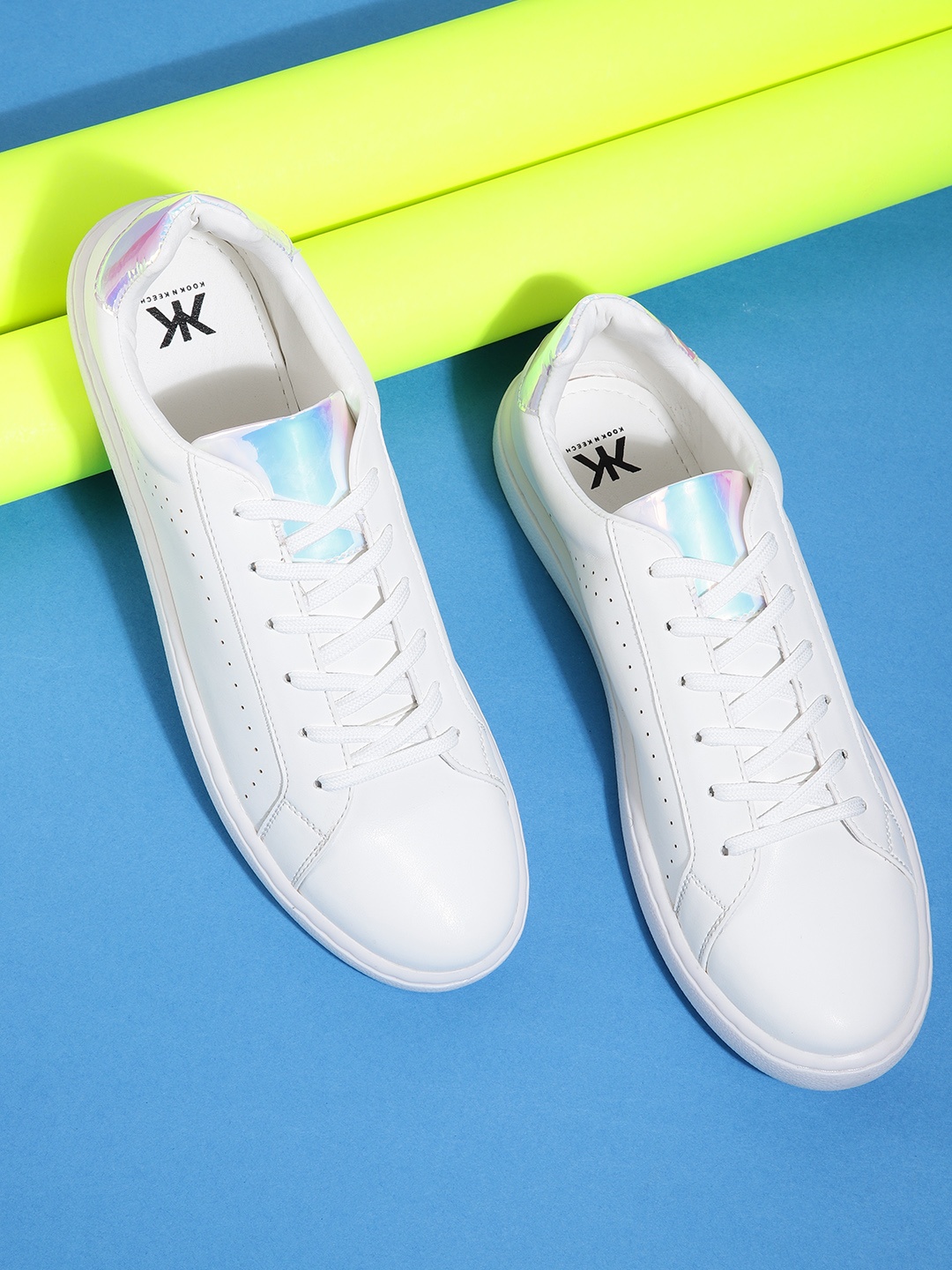 

Kook N Keech Women White Perforated Sneakers