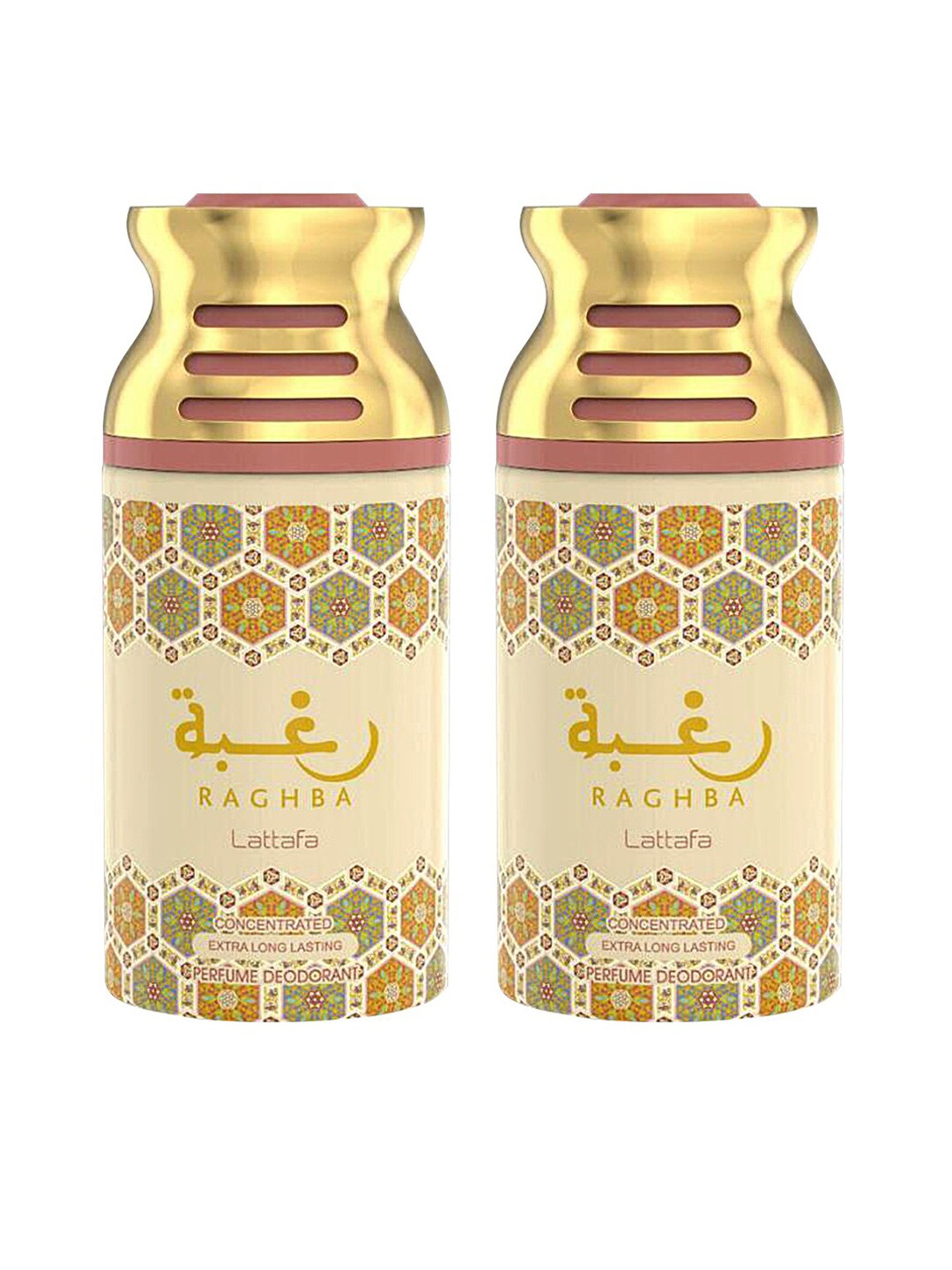 

Lattafa Gold Set of 2 Raghba Deodorant Perfumed 250 Ml