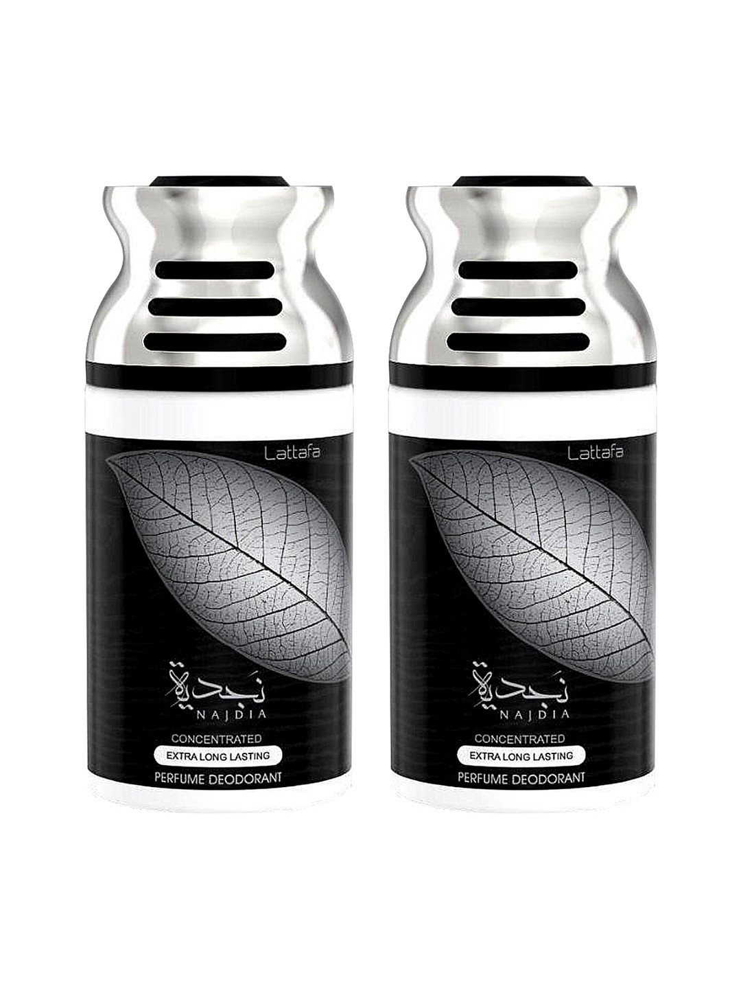 

Lattafa Unisex Set of 2 Najdia Deodorant Perfumed Bodyspray, Black