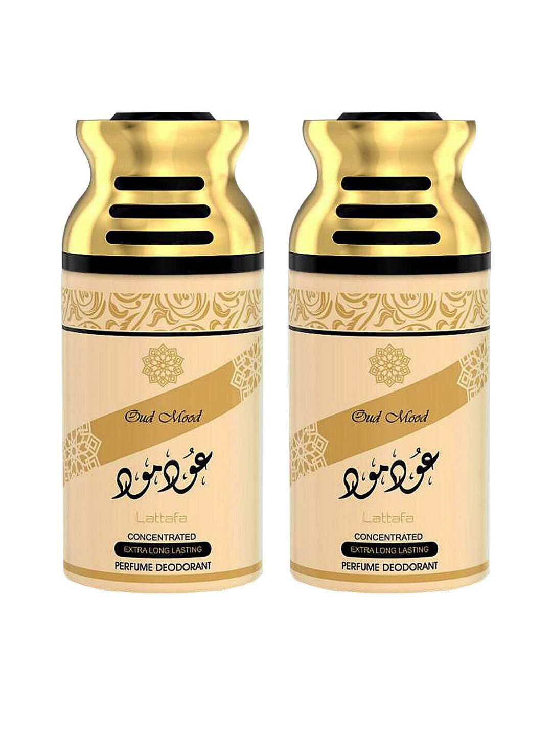 

Lattafa Unisex Set Of 2 OUD Mood Deodorant Perfumed Bodyspray 500ml, Gold