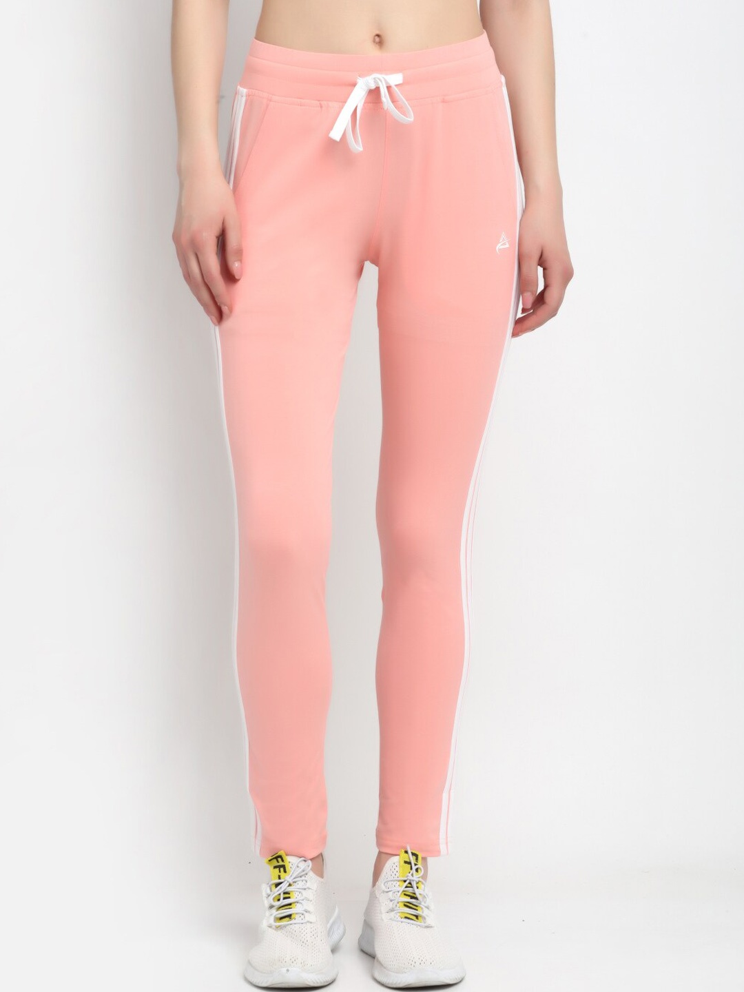 

ANTI CULTURE Women Peach-Coloured Solid Cotton Track Pants