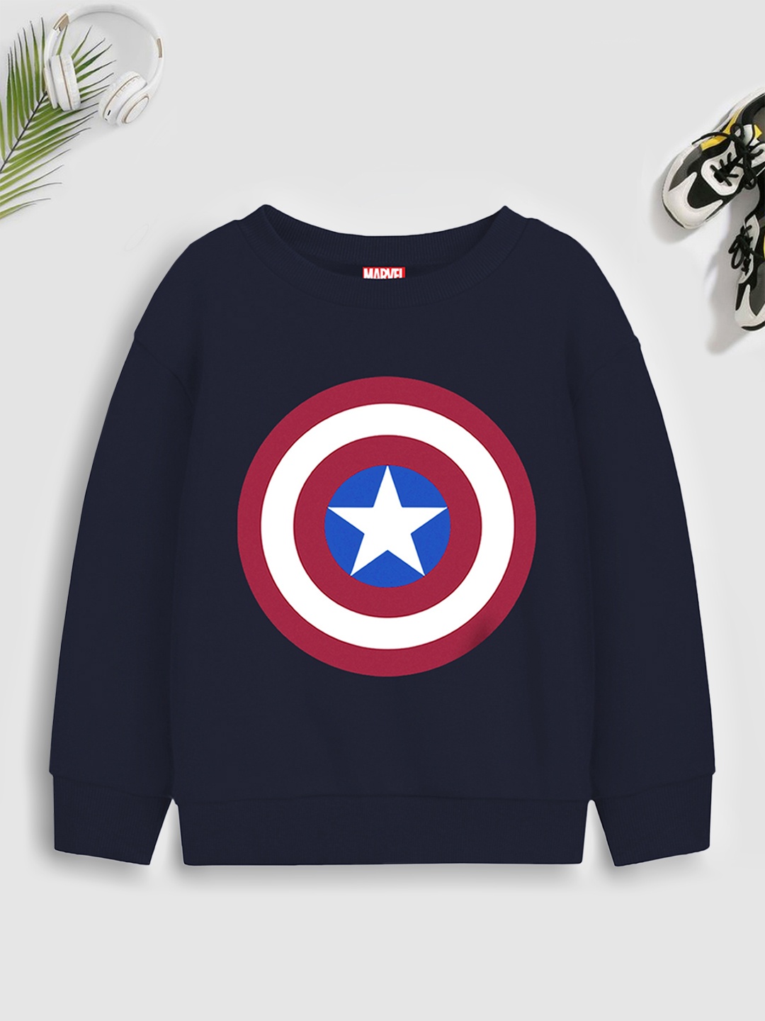 

YK Marvel Boys Blue Printed Sweatshirt