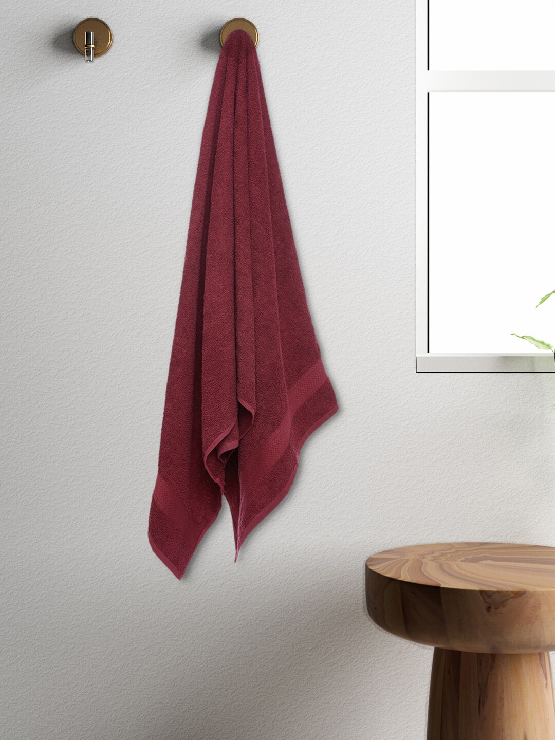 

CORE Designed by SPACES Maroon Solid 400 GSM Pure Cotton Bath Towel