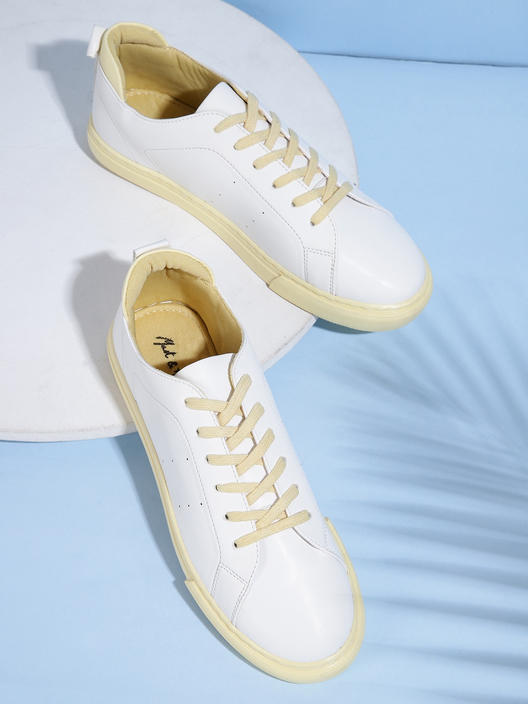 

Mast & Harbour Women White Solid Sneakers with Perforated Detail