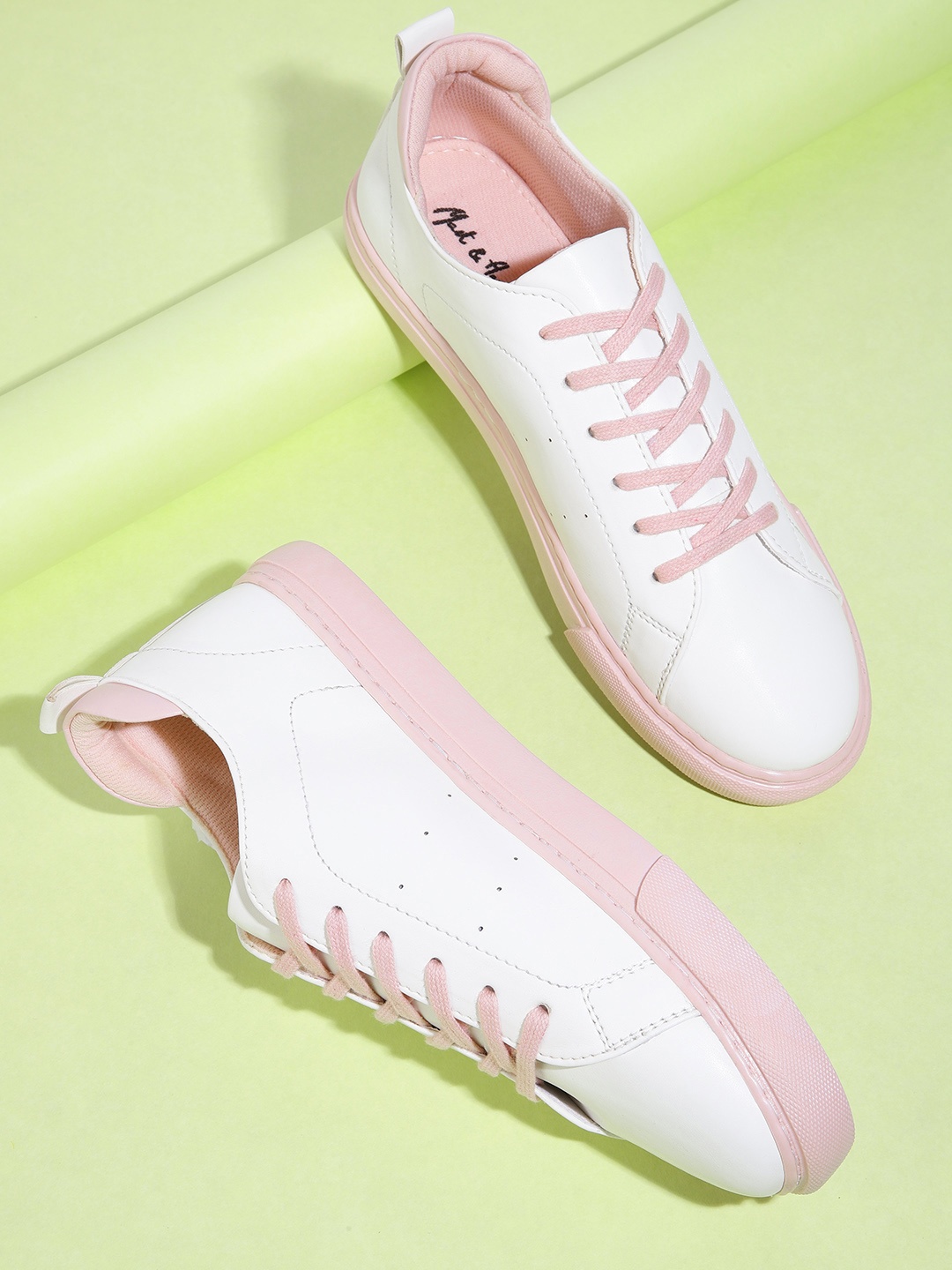

Mast & Harbour Women White Solid Sneakers with Perforated Detail