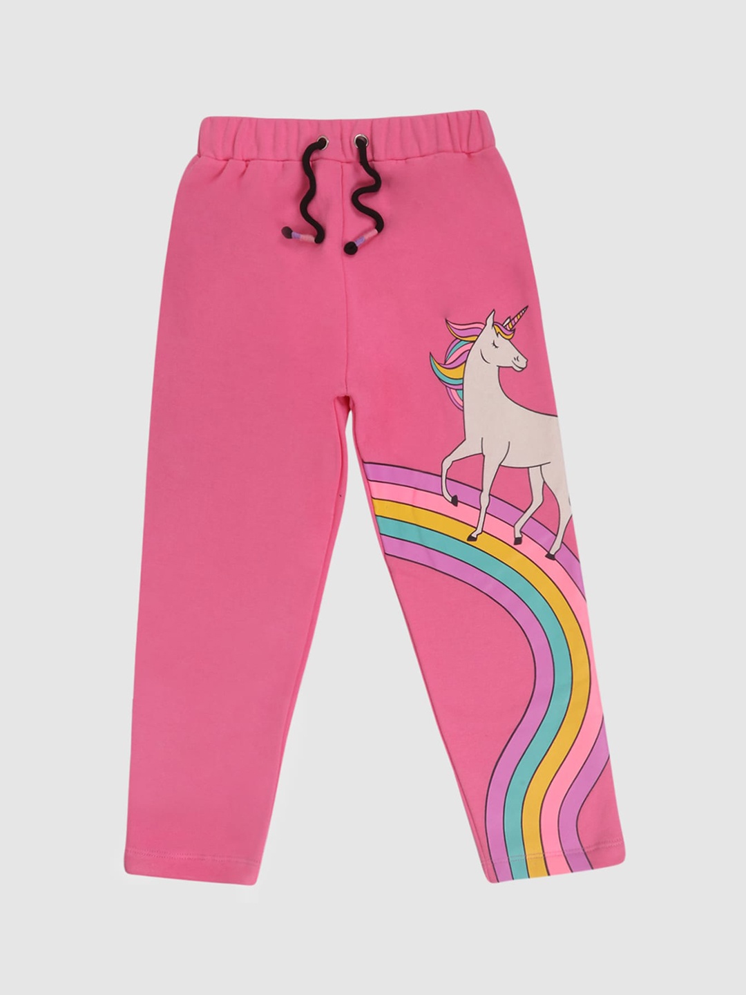 

Lazy Shark Girls Pink & Purple Printed Cotton Track Pants