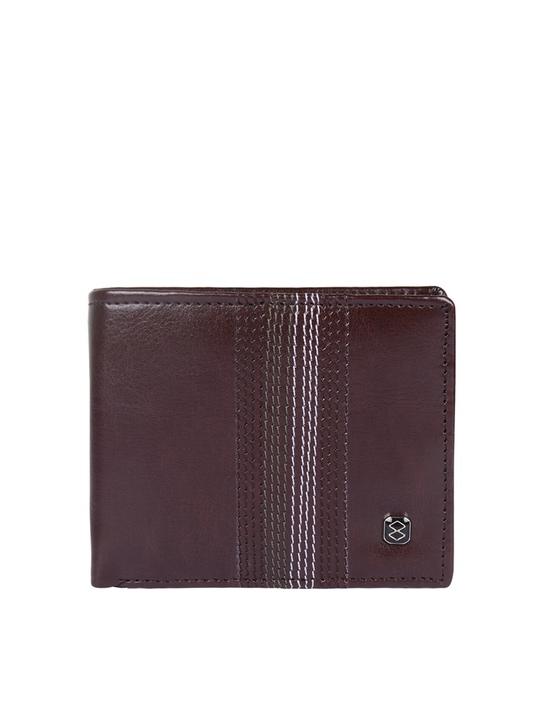 

HORRA Men Brown & White Textured Two Fold Wallet