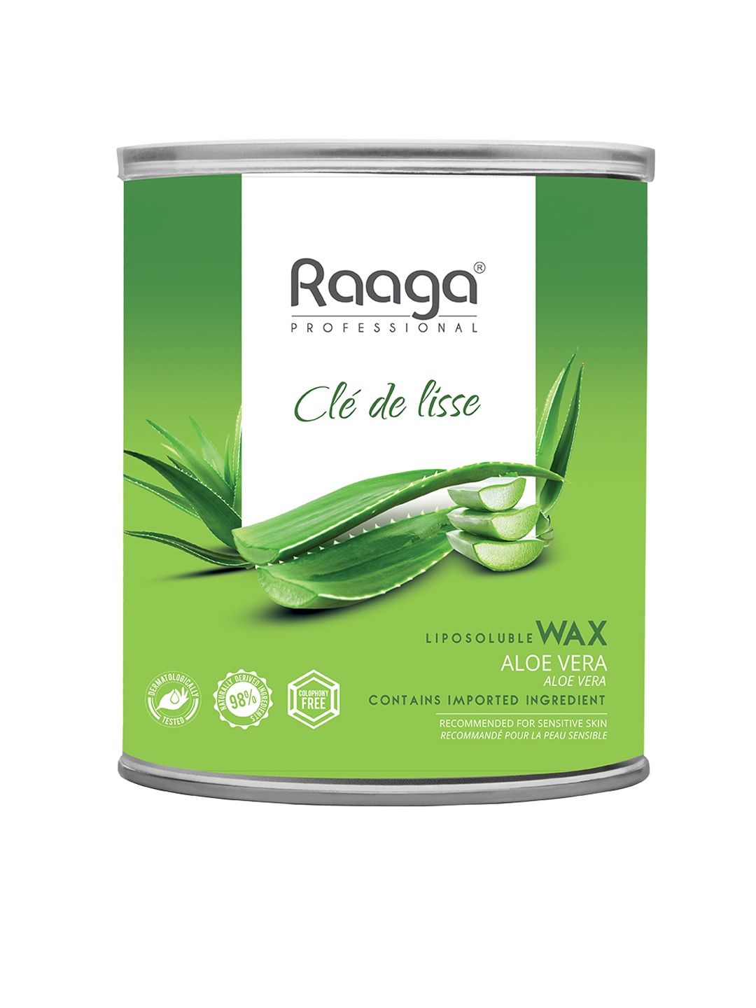 

Raaga PROFESSIONAL Liposoluble Wax- Aloe Vera- 800 ml, Green