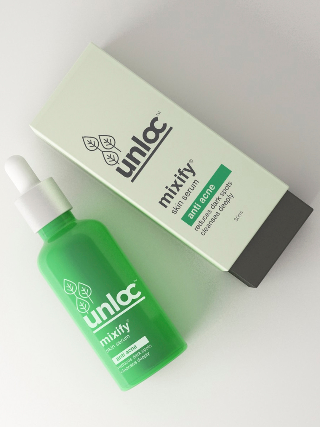 

Unloc Anti Acne - Acne & Dark Spots Removal- Face Serum - 30 ml, Green