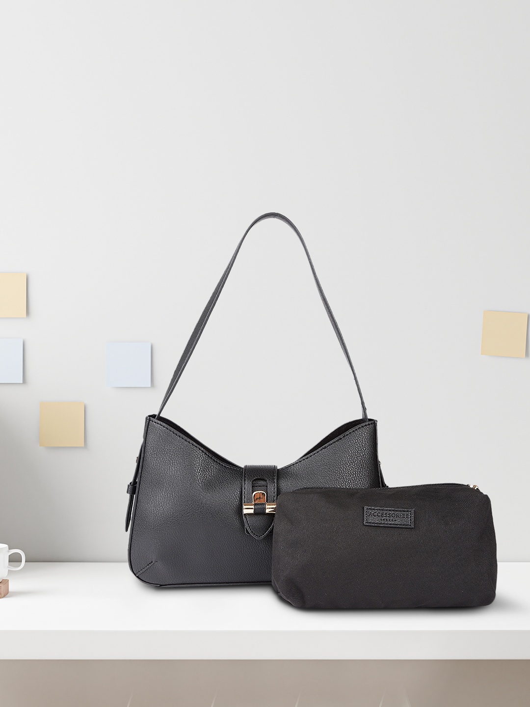 

Accessorize Black Solid Hobo Bag