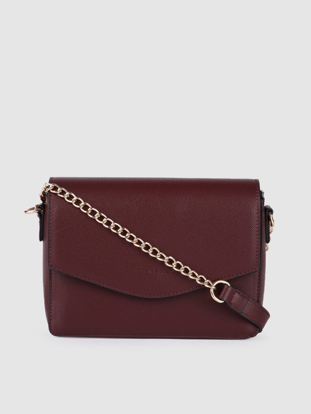 

Allen Solly Maroon Solid PU Regular Structured Sling Bag