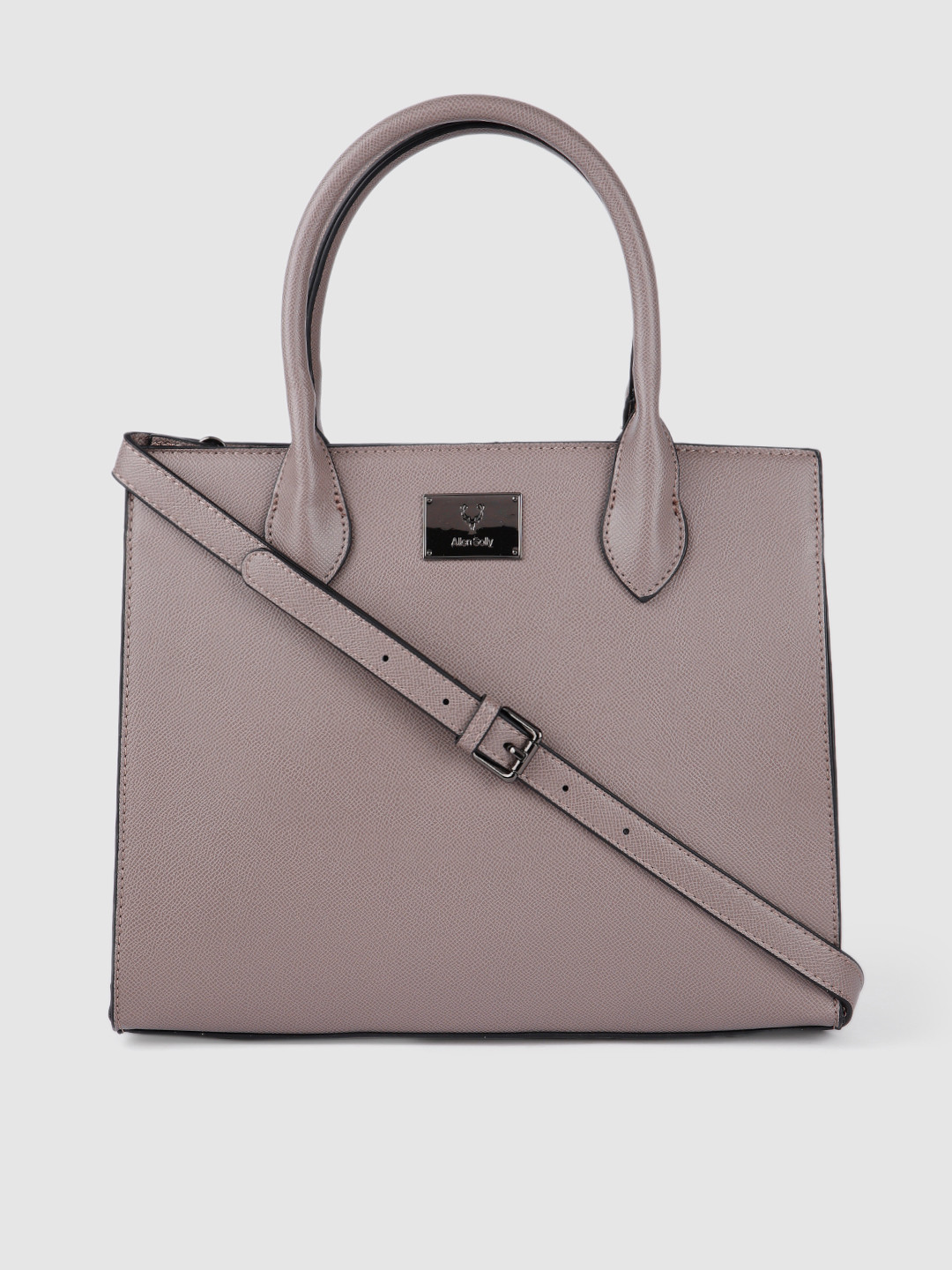 

Allen Solly Lavender Solid PU Regular Structured Handheld Bag
