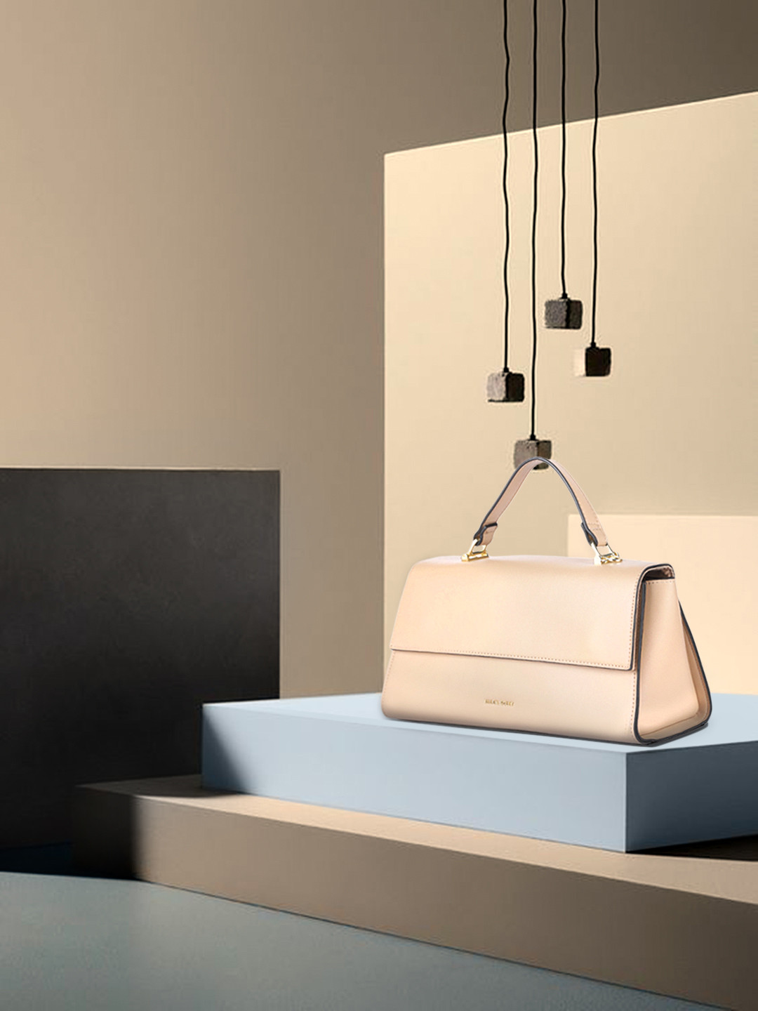 

Allen Solly Beige PU Structured Satchel