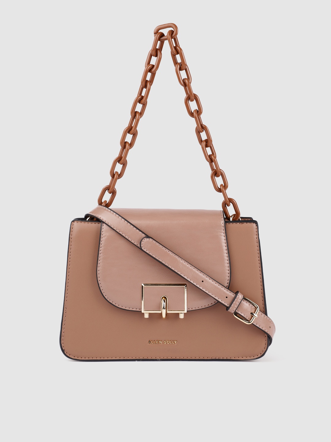 

Allen Solly Nude Pink Colourblocked Satchel
