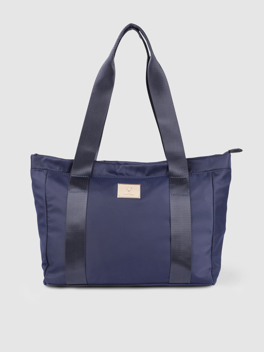

Allen Solly Navy Blue Solid PU Regular Structured Shoulder Bag