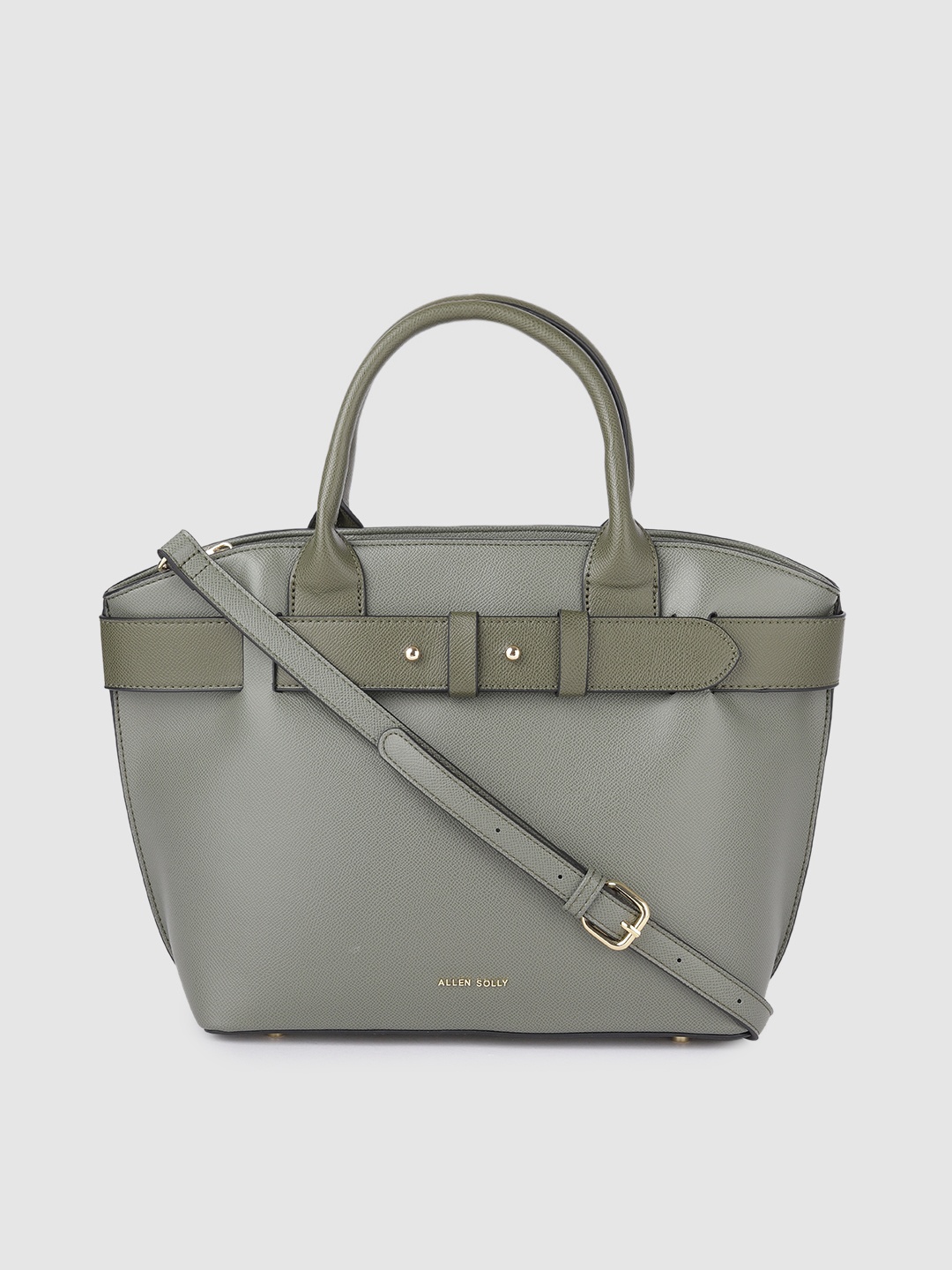 

Allen Solly Grey PU Structured Handheld Bag