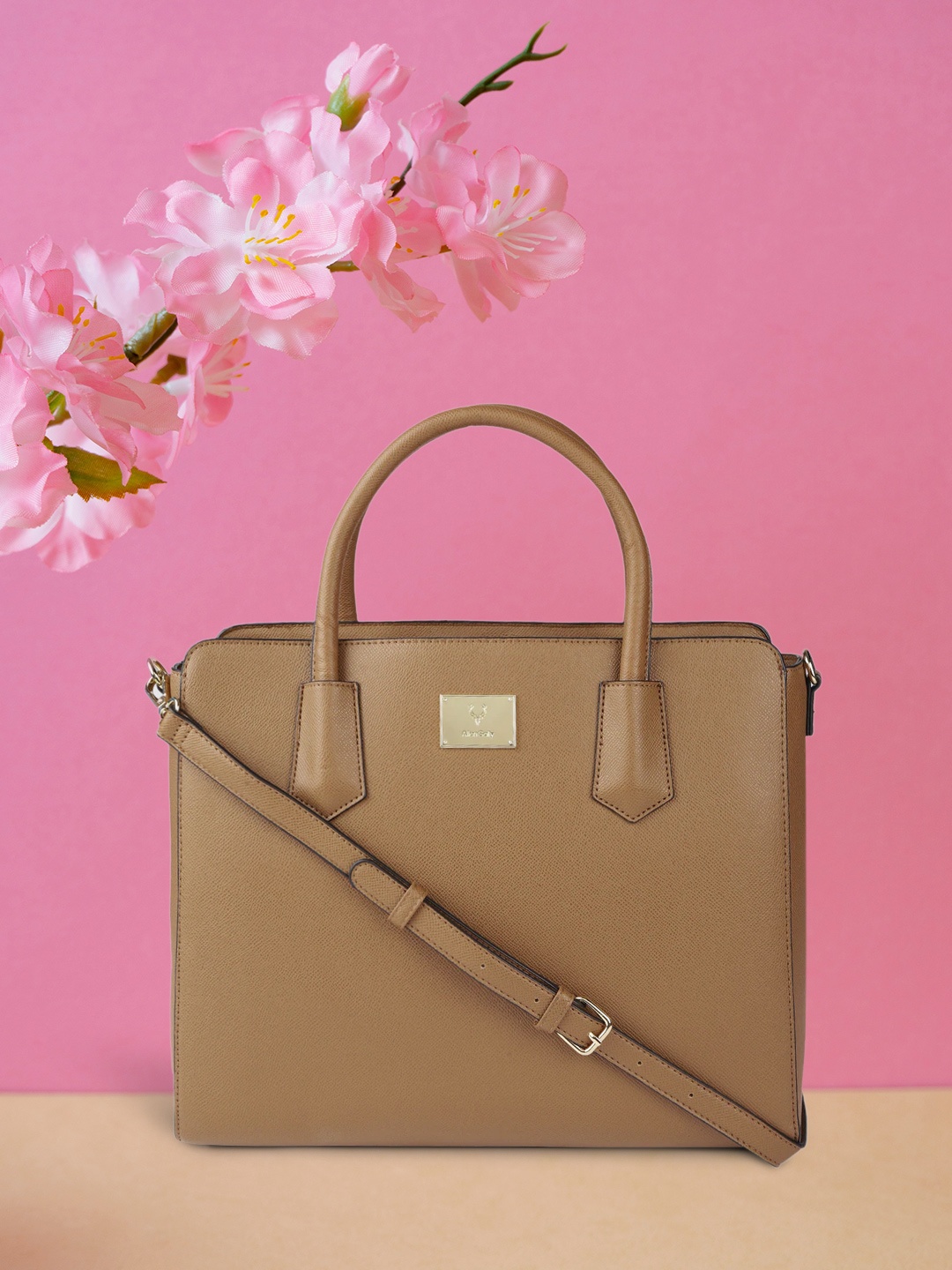 

Allen Solly Tan Brown Solid Handheld Bag