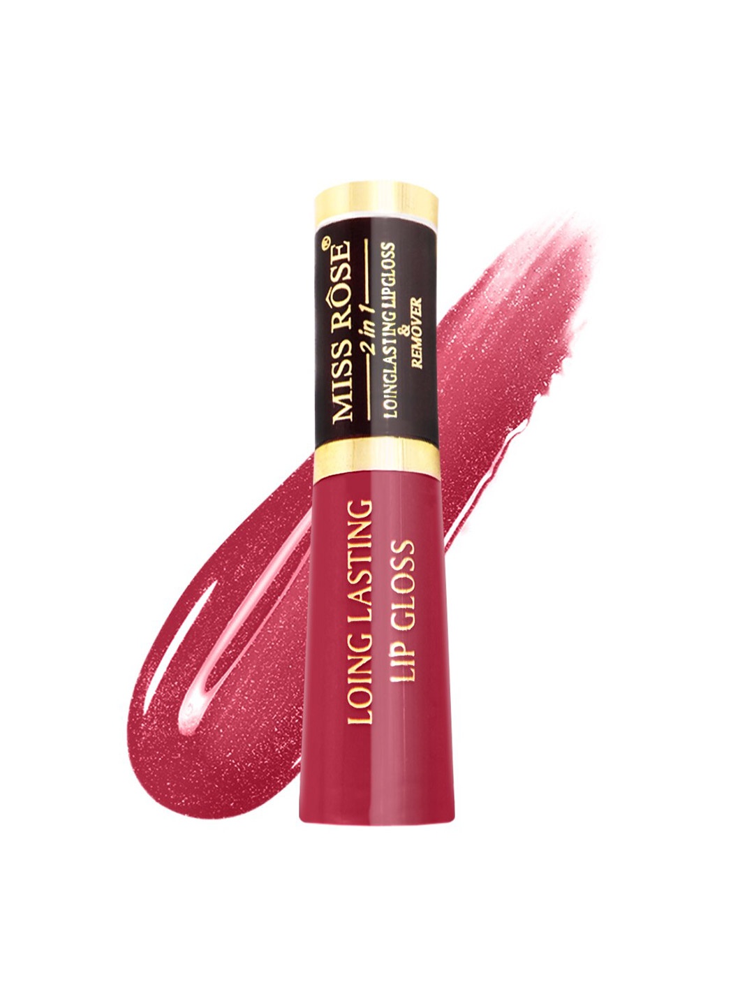 

MISS ROSE 2 In 1 Long Lasting Lipgloss & Lip Makeup Remover 7701-229M 07, Maroon
