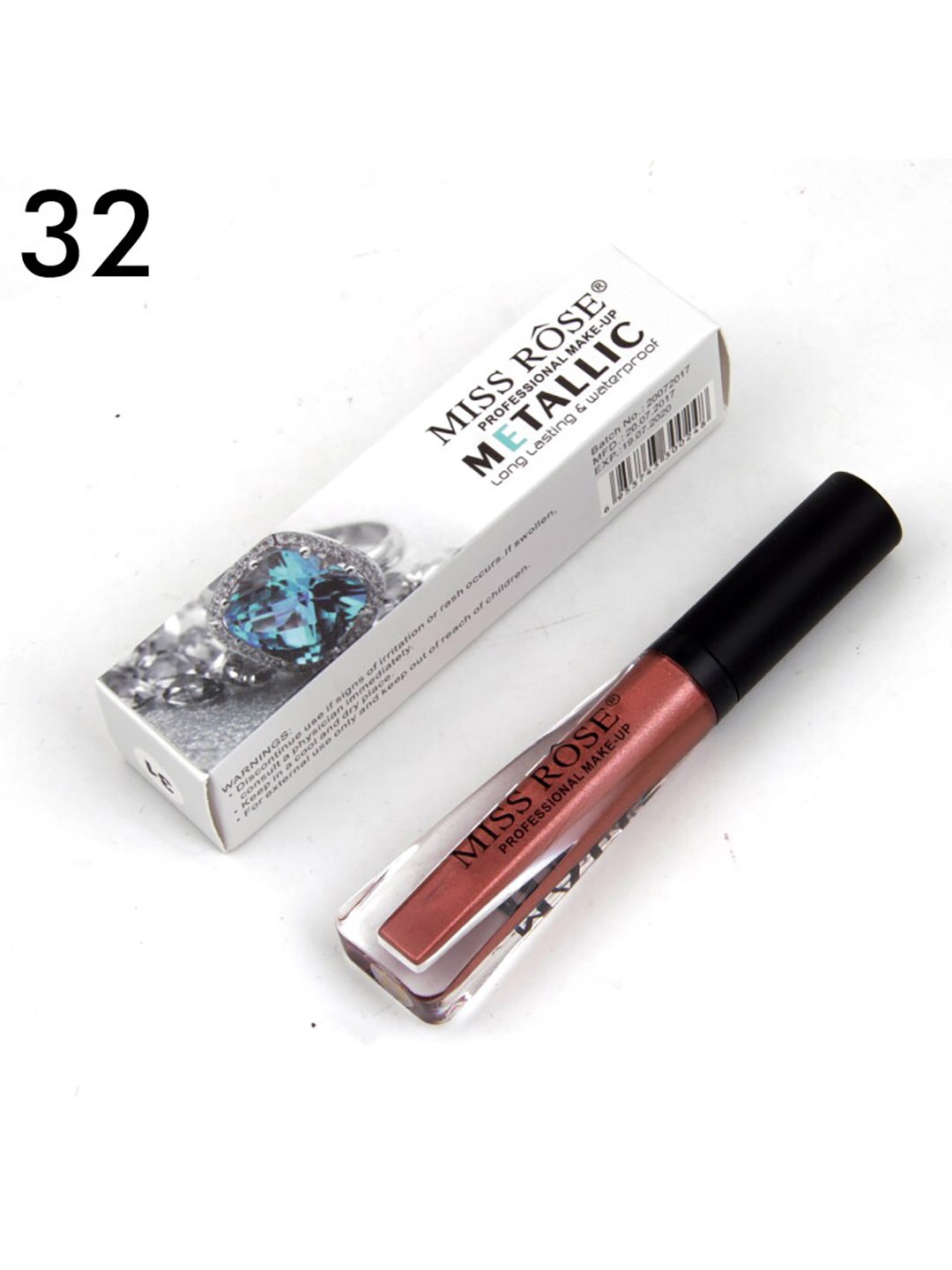 

MISS ROSE Long Lasting Waterproof 32 Metallic LipGloss 5 g