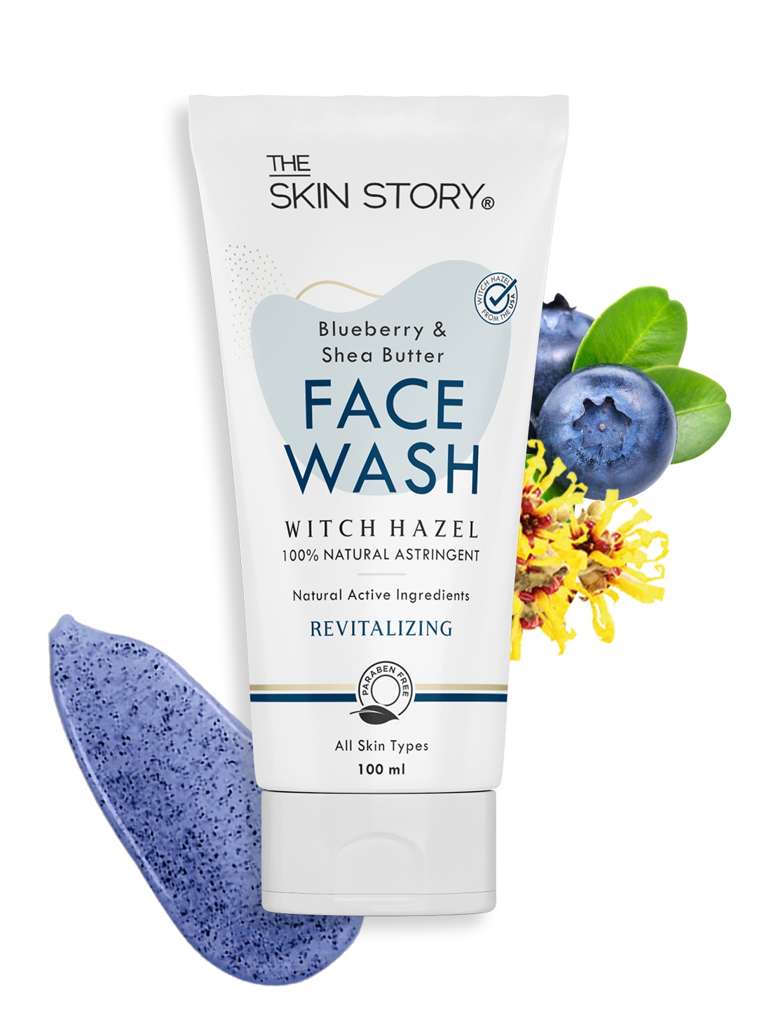 

THE SKIN STORY Shea Butter & Blueberry Facewash - 100 ml, White