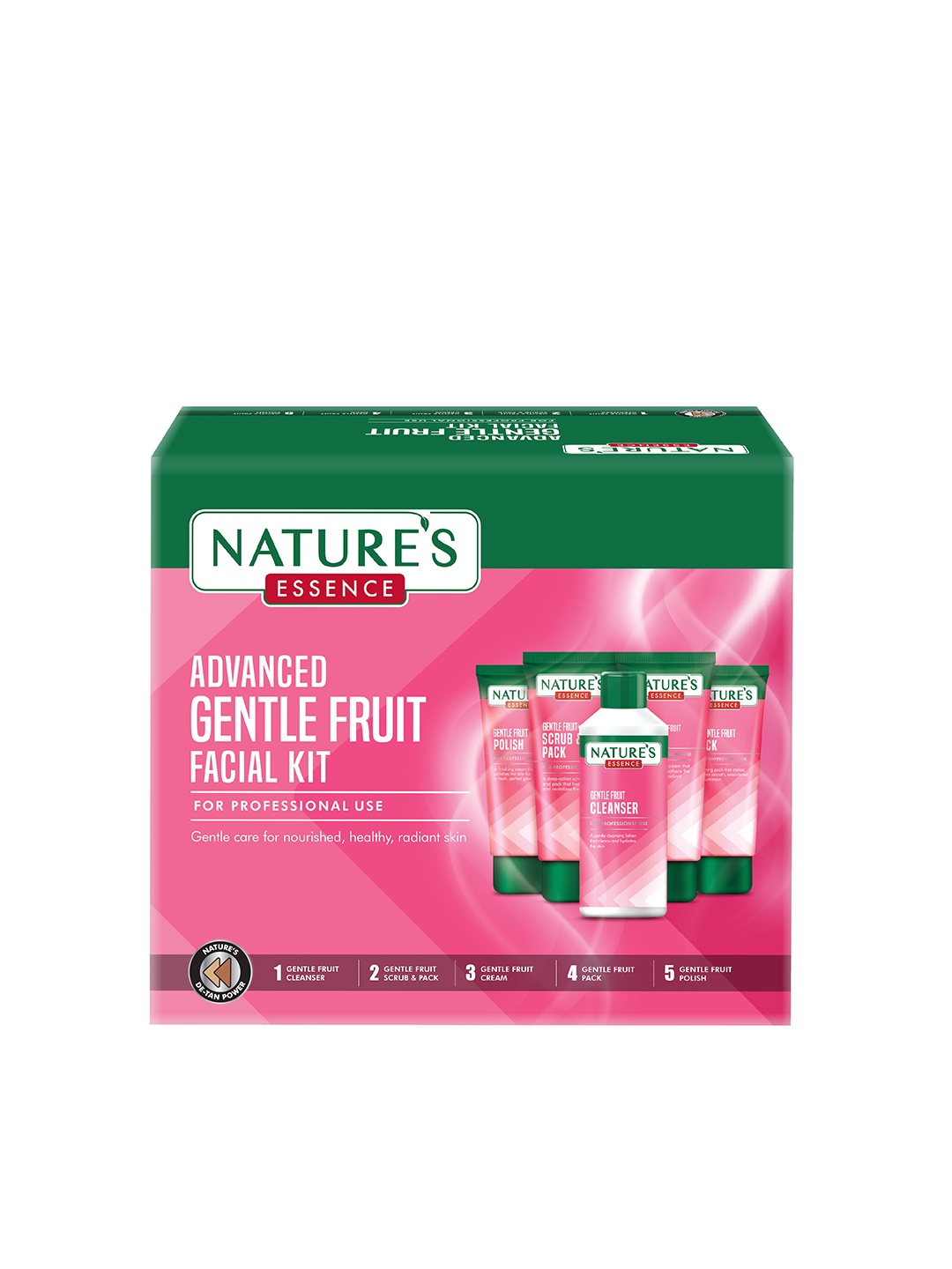 

Natures Essence Advanced Gentle Fruit Facial Kit with Sweet Almond Oil & Saffron - 249g, Pink