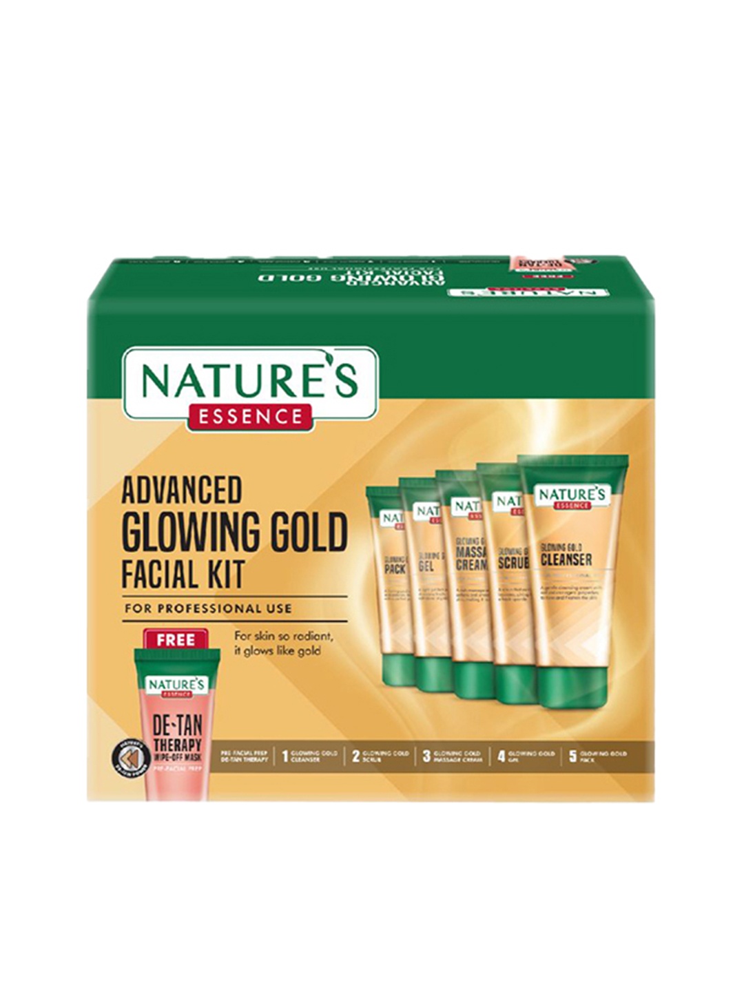 

Natures Essence Glowing Gold Facial Kit - 500g + 100ml, Yellow