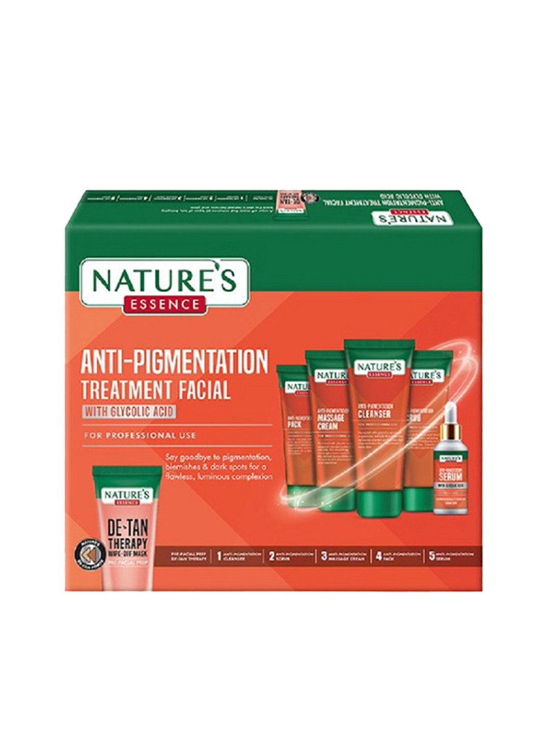 

Natures Essence Anti-Pigmentation Treatment Facial Kit With Glycolic Acid, Orange