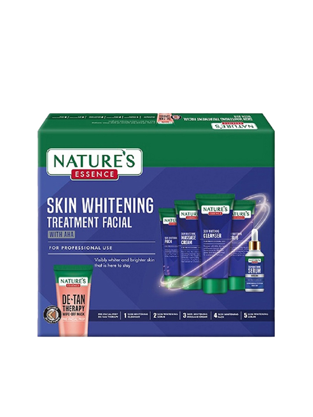 

Natures Essence Skin Whitening Treatment Facial Kit with AHA - 280g, Blue