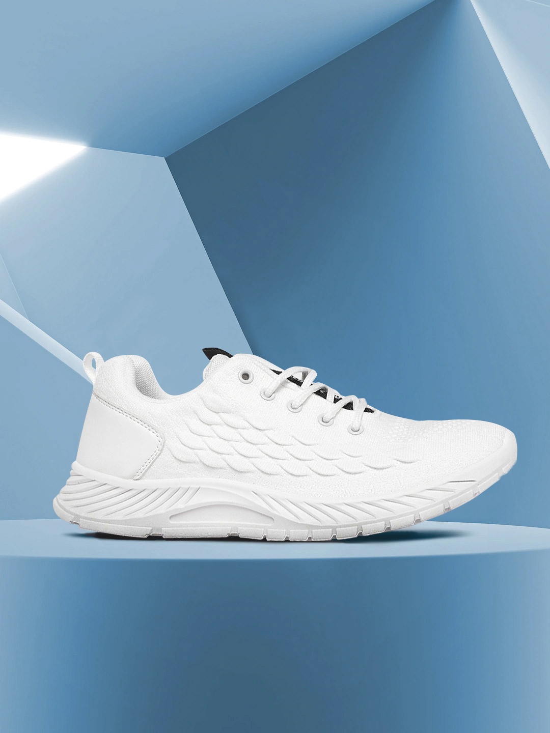

Roadster Men White Woven Design Running Shoes