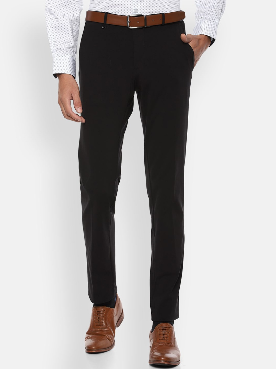 

Van Heusen Men Black Slim Fit Formal Trousers